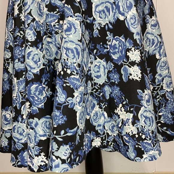 H&M Divided Size 8 Dress Strapless Skater Dress Blue Floral Lined - Picture 4 of 8